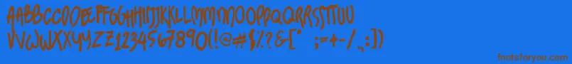 SundaesOnMondays Font – Brown Fonts on Blue Background