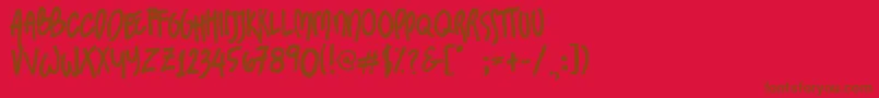 SundaesOnMondays Font – Brown Fonts on Red Background