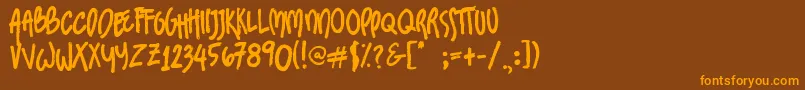 SundaesOnMondays Font – Orange Fonts on Brown Background