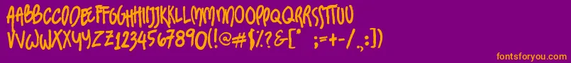 SundaesOnMondays Font – Orange Fonts on Purple Background