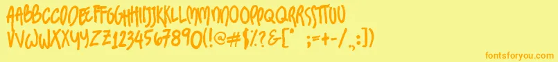 SundaesOnMondays Font – Orange Fonts on Yellow Background