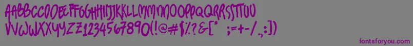 SundaesOnMondays Font – Purple Fonts on Gray Background