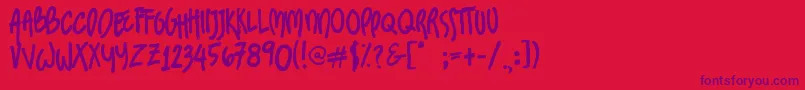 SundaesOnMondays Font – Purple Fonts on Red Background