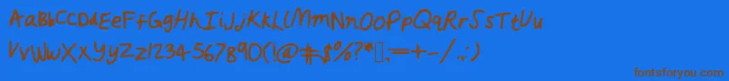 Rushed Font – Brown Fonts on Blue Background