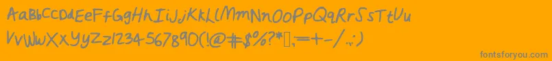 Rushed Font – Gray Fonts on Orange Background
