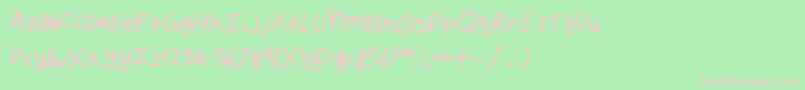 Rushed Font – Pink Fonts on Green Background