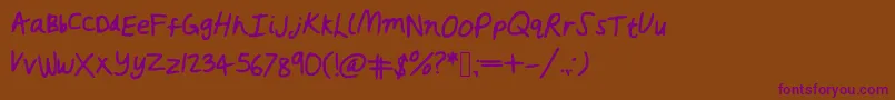 Rushed Font – Purple Fonts on Brown Background