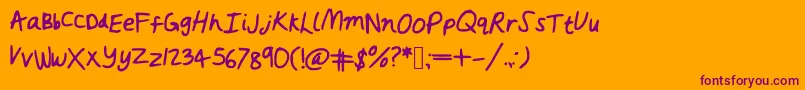 Rushed Font – Purple Fonts on Orange Background