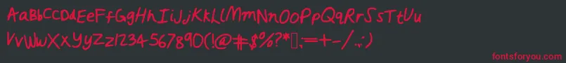 Rushed Font – Red Fonts on Black Background