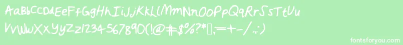 Rushed Font – White Fonts on Green Background