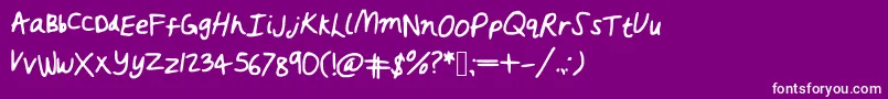 Rushed Font – White Fonts on Purple Background