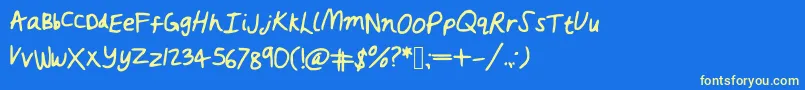Rushed Font – Yellow Fonts on Blue Background