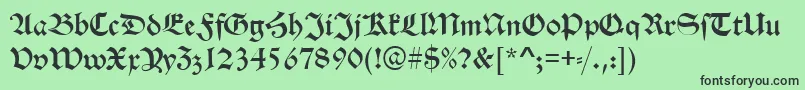 フォントAlteSchwabacherRegular – 緑の背景に黒い文字