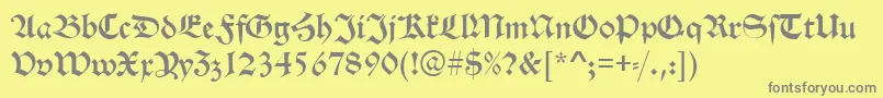 Weitere Informationen zur AlteSchwabacherRegular-Schriftart AlteSchwabacherRegular-Schriftart – Graue Schriften auf gelbem Hintergrund