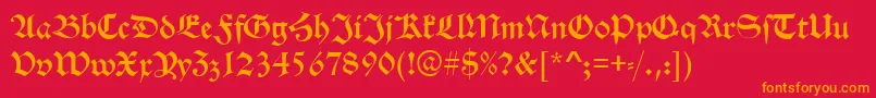 AlteSchwabacherRegular Font – Orange Fonts on Red Background