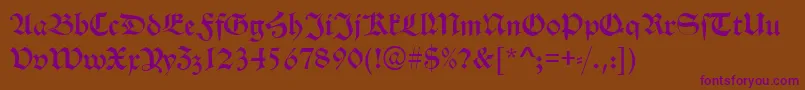 AlteSchwabacherRegular Font – Purple Fonts on Brown Background