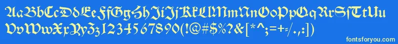 AlteSchwabacherRegular Font – Yellow Fonts on Blue Background