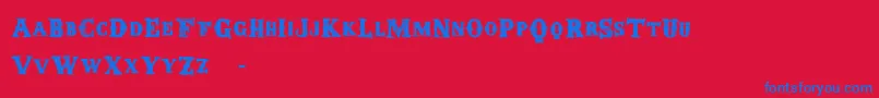Roundup Font – Blue Fonts on Red Background