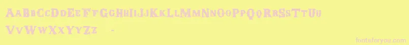 Roundup Font – Pink Fonts on Yellow Background