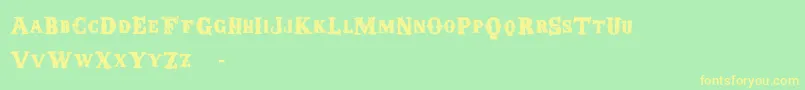 Roundup Font – Yellow Fonts on Green Background