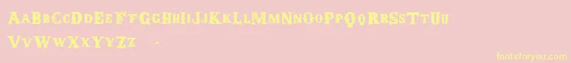 Roundup Font – Yellow Fonts on Pink Background