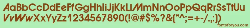 ForwardadBold Font – Brown Fonts on Green Background