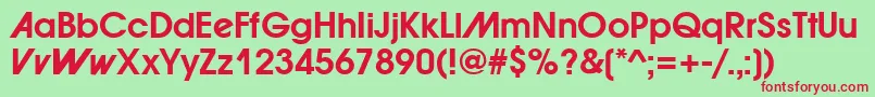 ForwardadBold Font – Red Fonts on Green Background