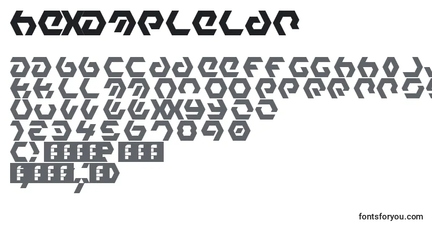 A fonte HexampleLdr – alfabeto, números, caracteres especiais