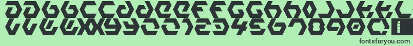 フォントHexampleLdr – 緑の背景に黒い文字