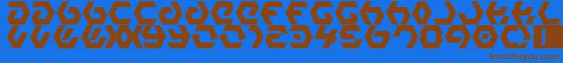 HexampleLdr Font – Brown Fonts on Blue Background