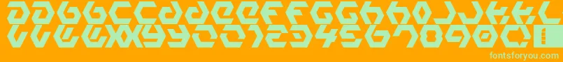 HexampleLdr-Schriftart – Grüne Schriften auf orangefarbenem Hintergrund