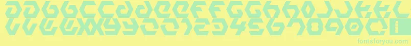 HexampleLdr Font – Green Fonts on Yellow Background