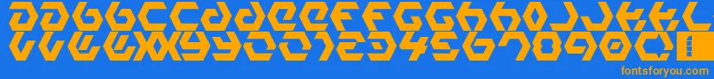 Fonte HexampleLdr – fontes laranjas em um fundo azul