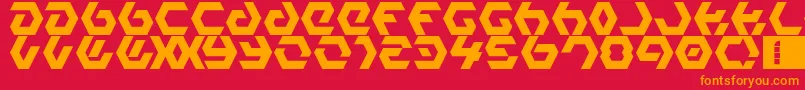 HexampleLdr Font – Orange Fonts on Red Background