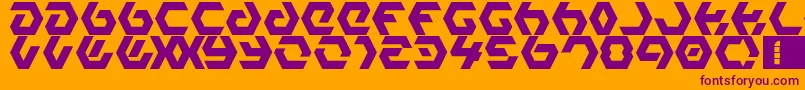 HexampleLdr-Schriftart – Violette Schriften auf orangefarbenem Hintergrund
