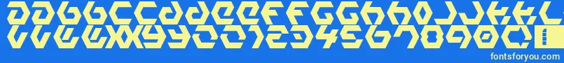 HexampleLdr-fontti – keltaiset fontit sinisellä taustalla