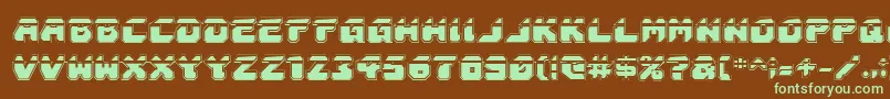 AstropolisLaserAcademy-fontti – vihreät fontit ruskealla taustalla