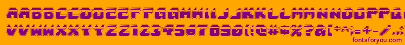 AstropolisLaserAcademy-Schriftart – Violette Schriften auf orangefarbenem Hintergrund
