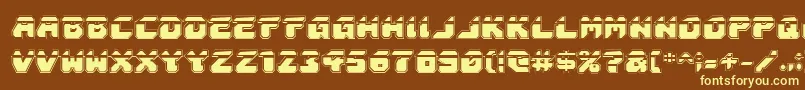 AstropolisLaserAcademy-fontti – keltaiset fontit ruskealla taustalla