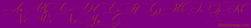 Fonte Schoolkid – fontes marrons em um fundo roxo
