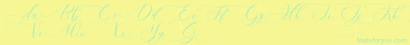 Schoolkid-Schriftart – Grüne Schriften auf gelbem Hintergrund