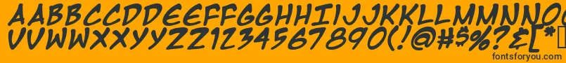 Mangatb Font – Black Fonts on Orange Background