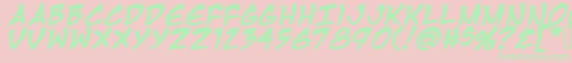 Mangatb Font – Green Fonts on Pink Background