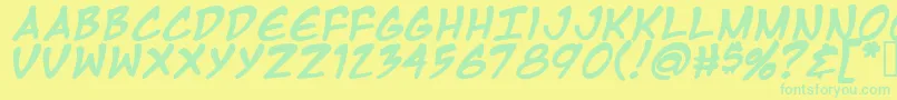 Mangatb Font – Green Fonts on Yellow Background