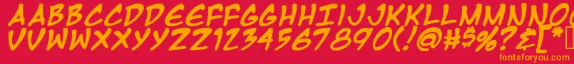 Mangatb Font – Orange Fonts on Red Background