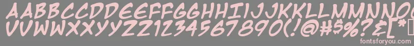 Mangatb-Schriftart – Rosa Schriften auf grauem Hintergrund