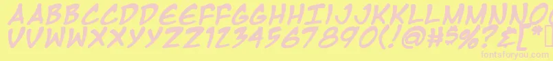 Mangatb Font – Pink Fonts on Yellow Background