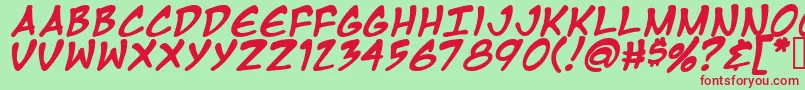 Mangatb Font – Red Fonts on Green Background