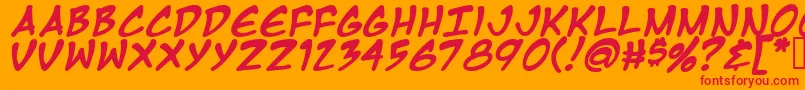 Mangatb Font – Red Fonts on Orange Background