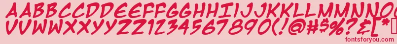 Mangatb Font – Red Fonts on Pink Background